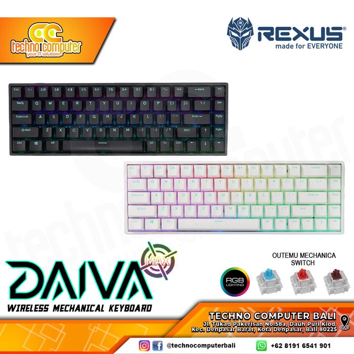 Gambar REXUS DAIVA D68SF-MAX RGB Mechanical - Gaming Keyboard Wireless dari Techno Computer Bali Kota Denpasar Tokopedia