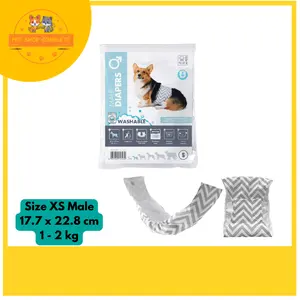 PAMPERS ANJING DIAPERS MALE DOG WASHABLE XS 10169399