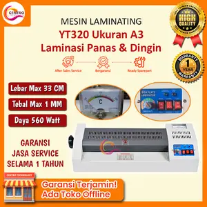 Mesin Laminating A3 Merk Yatai YT-320 (4 Roll Hasil Rapi Merata)