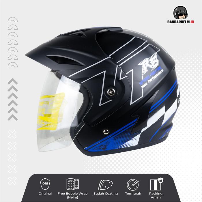 Gambar Helm 05 Sport L - XXL Bk Blue Techno Doff dari BANDARHELM Kota Bandung Tokopedia