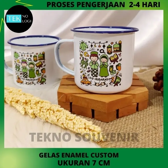Gelas Cangkir Kaleng Enamel Souvenir Gelas Enamel Custom Desain Seng 1