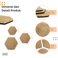 Gambar Tatakan Gelas Karet Gabus Hexagon Anti Slip - INPI HOUSE - 8cm dari INPI HOUSE Official Kota Bandung 4 Tokopedia