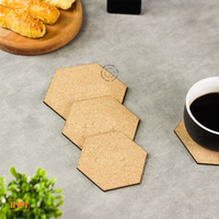 Gambar Tatakan Gelas Karet Gabus Hexagon Anti Slip - INPI HOUSE - 8cm dari INPI HOUSE Official Kota Bandung 2 Tokopedia