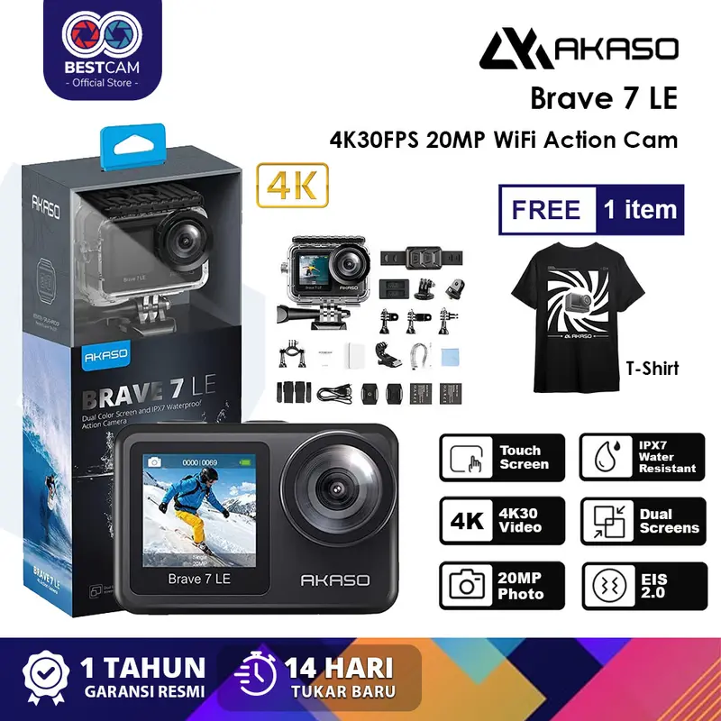 AKASO Brave 7 LE 4K30FPS 20MP WiFi Action 4