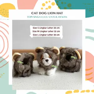 Cat Dog Lion Hat - Topi Motif Singa untuk Anjing Kucing Lucu Cosplay