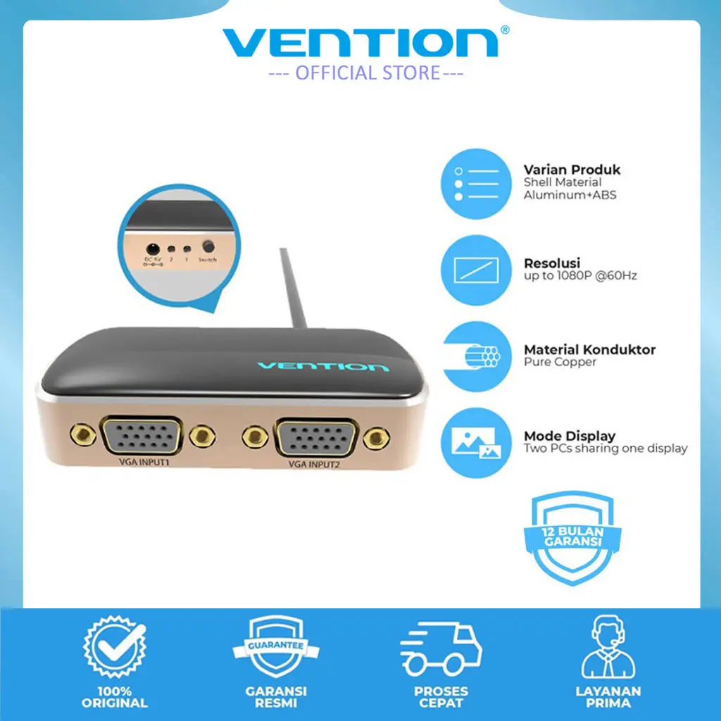 Vention DBC VGA Switcher (2 In 1 Out)
