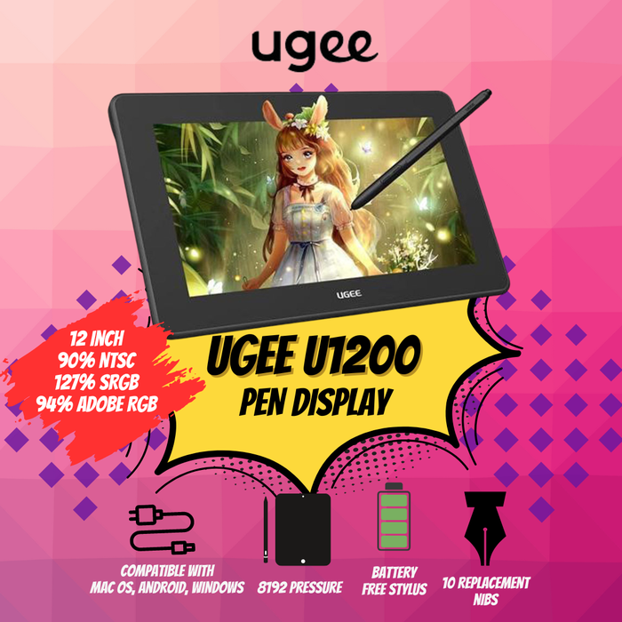 Gambar UGEE Pen Display U1200 Drawing Pen Tablet dari ugee indonesia Kota Administrasi Jakarta Barat Tokopedia