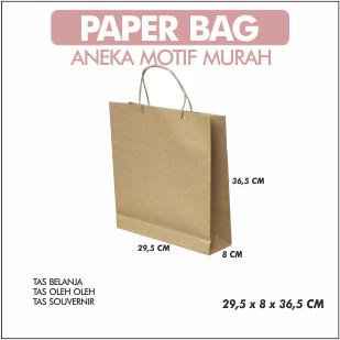 Gambar Tas Kertas Kraft Coklat Polos Belanja Hadiah Kado 29,5 x 8 x 36,5 dari Rahmah Tas Kertas dan Kemasan Kab. Sleman Tokopedia
