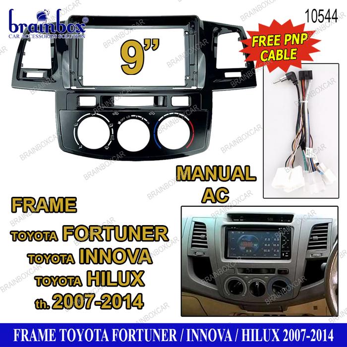 Gambar Frame Head Unit Toyota Fortuner Hilux Innova 9 Inch Manual AC Bingkai dari Brainbox Car and Home Kota Batam Tokopedia