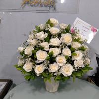 Gambar Bunga Meja vas rangkaian bunga mawar pink bunga ultah pot bunga fresh meja dari Gaby Bella Florist Kota Administrasi Jakarta Selatan 2 Tokopedia