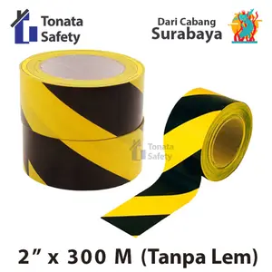 Police Line Kuning Hitam / Garis Polisi 2 Inchi x 300 Meter
