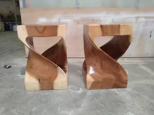 Kursi Stool Kayu Trembesi Model Selendang