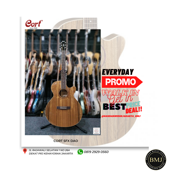 Gambar Cort SFX DAO NAT Acoustic Electric Guitar with Bag ,BMJ dari Bandar Musik Jakarta BMJ Kota Administrasi Jakarta Pusat Tokopedia