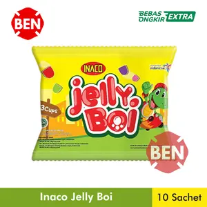 Inaco Jelly Boi 1 Renceng 10 Sachet 3 Cups Agar Jeli Nata De Coco Buah