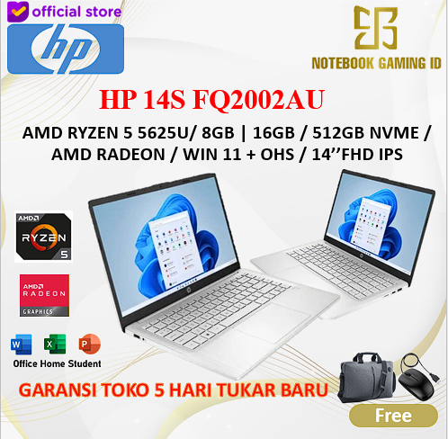 Gambar HP 14S AMD RYZEN 5 5652U 8GB 512GB W10+OHS 14 FHD IPS - 2 YEAR dari NOTEBOOK GAMING ID Kota Administrasi Jakarta Pusat Tokopedia
