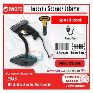 Barcode Scanner Laser 1D With Stand BS-1000 / Auto Scan