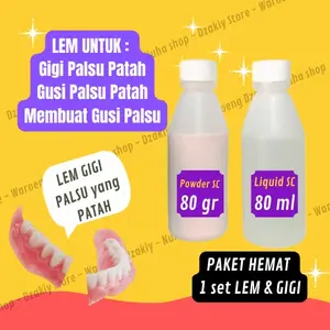 Lem Gigi Palsu Gusian Patah Retak Gusi Mulut Warna Pink Tambal Longgar Liquid