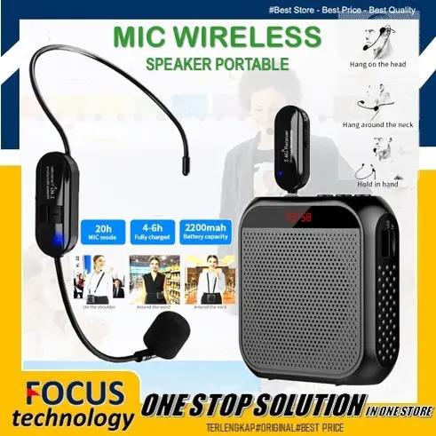 sky megaphone wireless speaker pinggang mikrofon mic jepit bando yoga