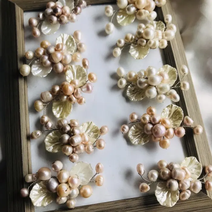 Bros Brooch Pin | Peniti Bunga | Mutiara Asli