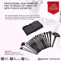Gambar PROFESIONAL KUAS MAKE UP PRO 24 BRUSH SET MAKE UP WITH POUCH KOSMETIK dari Toso Mart Kota Administrasi Jakarta Pusat 1 Tokopedia