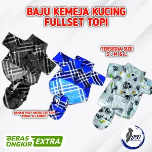 BAJU KEMEJA KUCING SHIRT CAT BAJU KUCING BONUS TOPI KEMEJA KUCING LUCU