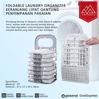 Gambar FOLDABLE LAUNDRY ORGANIZER KERANJANG LIPAT GANTUNG PENYIMPANAN PAKAIAN - Putih dari Toso Mart Kota Administrasi Jakarta Pusat 1 Tokopedia