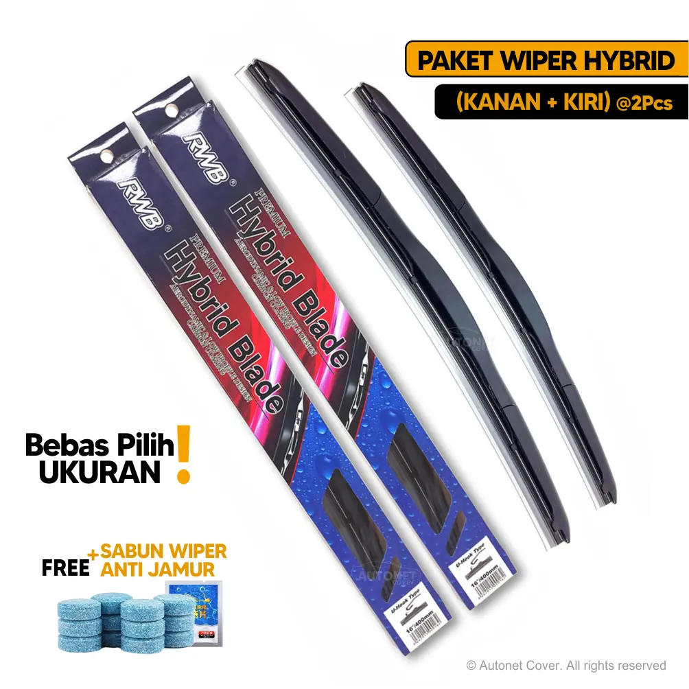 Wiper Hybrid Hibrid RWB Sepasang Original 2pcs Wifer Mobil Terbaik