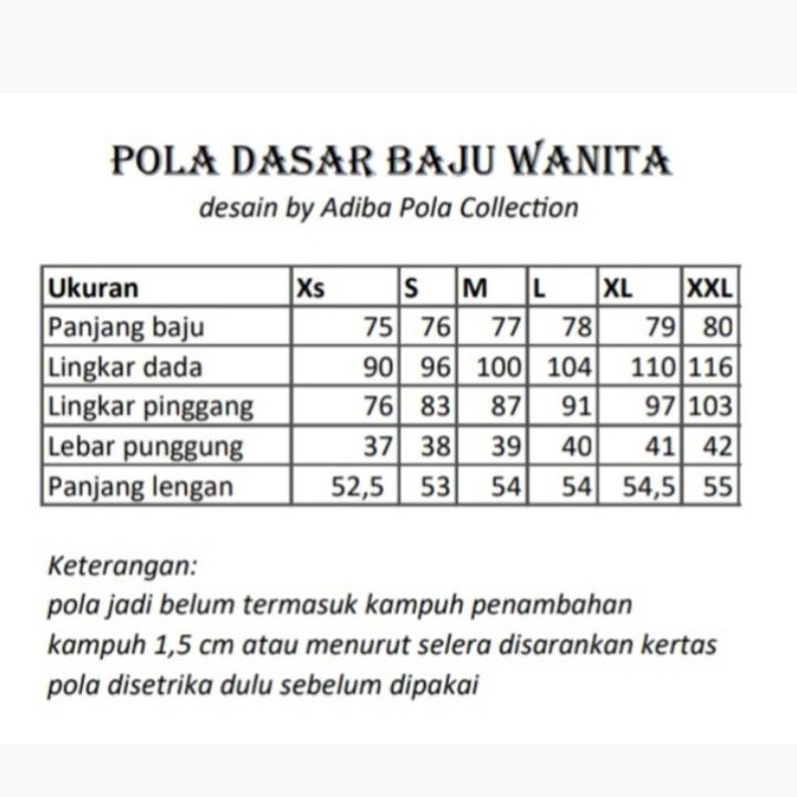 pola instan baju wanita 1