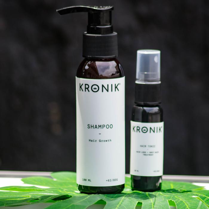 Gambar KRONIK Shampoo Penumbuh Rambut Cepat BPOM Unisex Vitamin Anti Rontok Kebotakan Dini Perawatan Biotin - 100 ML + BONUS dari Kingsman Barber Supply Kota Bandung 4 Tokopedia