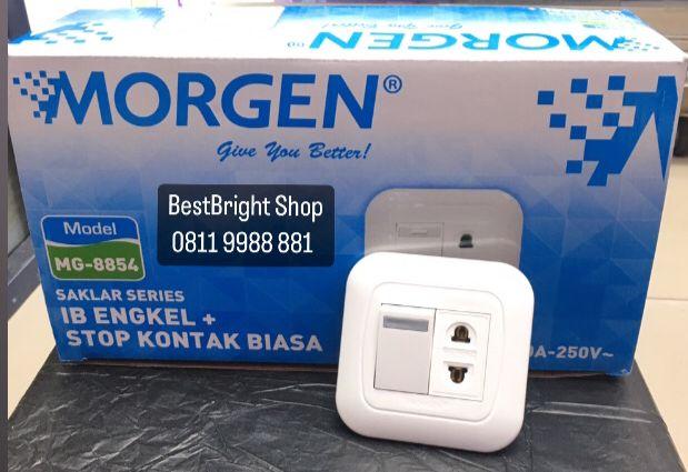 Gambar Morgen Saklar MG-8854 Engkel + Stop Kontak Biasa 10A-250V SNI dari BestBright Store Kota Administrasi Jakarta Pusat Tokopedia