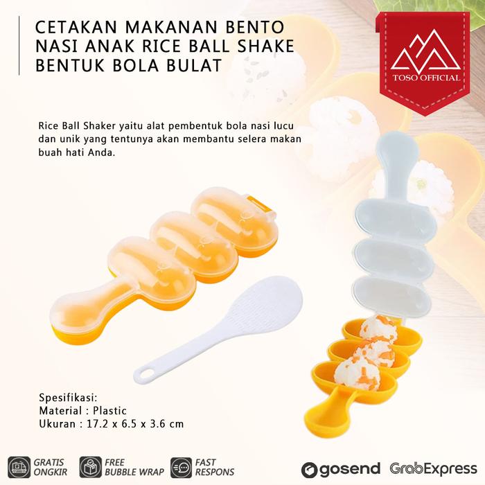 Gambar CETAKAN MAKANAN BENTO NASI ANAK RICE BALL SHAKE BENTUK BOLA BULAT dari Toso Mart Kota Administrasi Jakarta Pusat Tokopedia