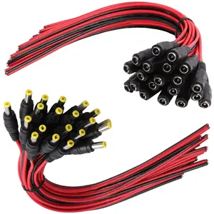 Kabel Power DC Jack Male Female Socket Plug Konektor Cable Wire Lot