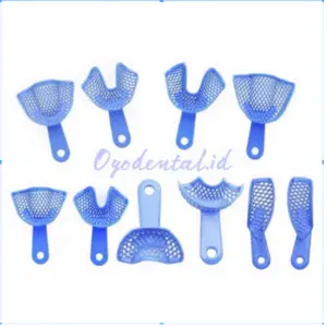 Dental sendok cetak / tray trays impressions metal lapis plastik