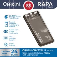 Gambar RAPAtech PB2021 - ORIGIN CRYSTAL II - QC 22.5W LED 10000 mAh Powerbank - PB2021 dari RAPAtech Jakarta Kota Administrasi Jakarta Barat 1 Tokopedia