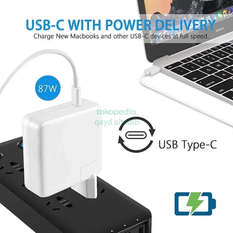 Adapter Charger MacBook Pro 13 15 16 Air 13 2018 2019 2020 30W 61W 87W 2