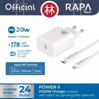 Gambar RAPAtech DC6064 - POWER II - PD20W Charger +MFi USB-C to Lightning 27W - Putih dari RAPAtech Jakarta Kota Administrasi Jakarta Barat 2 Tokopedia