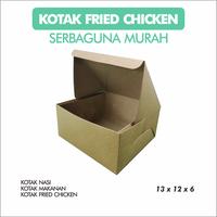 Gambar Kotak Fried Chicken Kraft Laminasi Food Grade Polos 13 x 12 x 6 dari Rahmah Tas Kertas dan Kemasan Kab. Sleman 1 Tokopedia