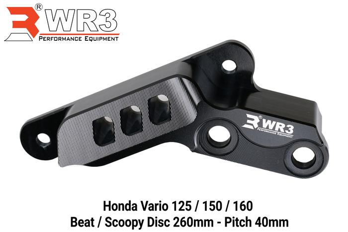 Gambar Breket WR3 Kaliper Depan 4P1P Vario 125 150 160 Beat Scoopy Disc 260mm - Hitam dari WR3 Kota Administrasi Jakarta Barat 2 Tokopedia