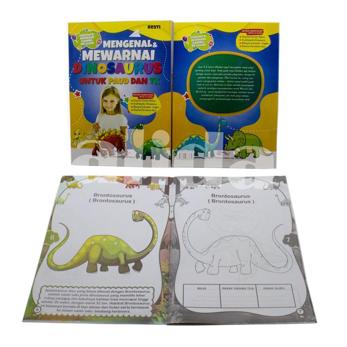 Gambar Buku Anak Paud TK Mengenal Mewarnai Dinosaurus UK BESAR - Sandro dari Toko Alida Jakarta Kota Administrasi Jakarta Selatan Tokopedia