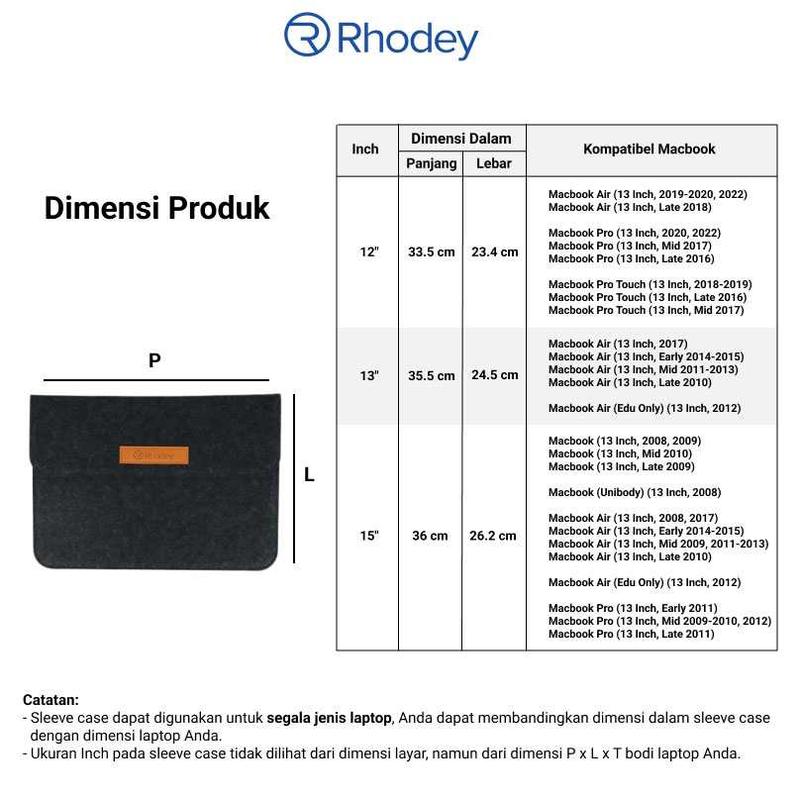 Sleeve Case Laptop Macbook Felt with Pouch - AK01 3