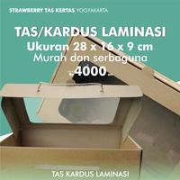 Gambar Kotak Dus Kardus Buah Jendela Mika dengan Tali Kertas 28 x 16 x 8 dari Rahmah Tas Kertas dan Kemasan Kab. Sleman 1 Tokopedia