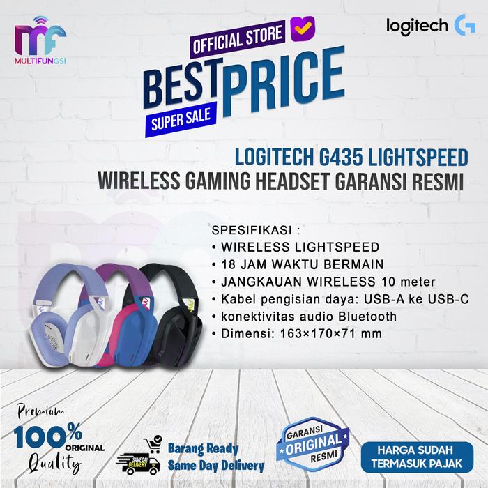 Gambar LOGITECH G435 LightSpeed Wireless Gaming Headset Garansi Resmi - Hitam dari Multifungsi Online Kota Surabaya Tokopedia
