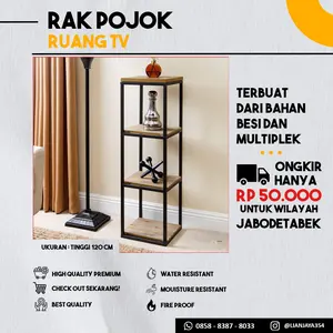 rak pojok rumah dan ruang tv