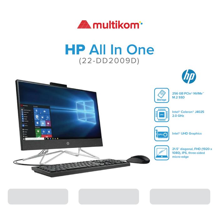 Gambar PC AIO HP 22-dd2009d Celeron J4025 4GB 256SSD W11 OHS dari MULTIKOM ID Kota Palembang Tokopedia