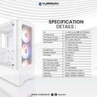 Gambar CASING VURRION VIRTUE VR-37 - ATX Case Tempered Glass (3x RGB Fan) dari Techno Computer Bali Kota Denpasar 5 Tokopedia