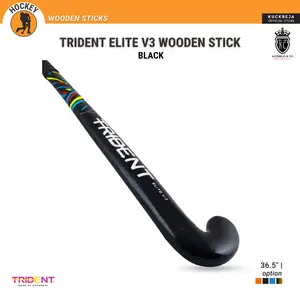Trident Elite V3 Wooden Hockey Stick INDOOR (Black)