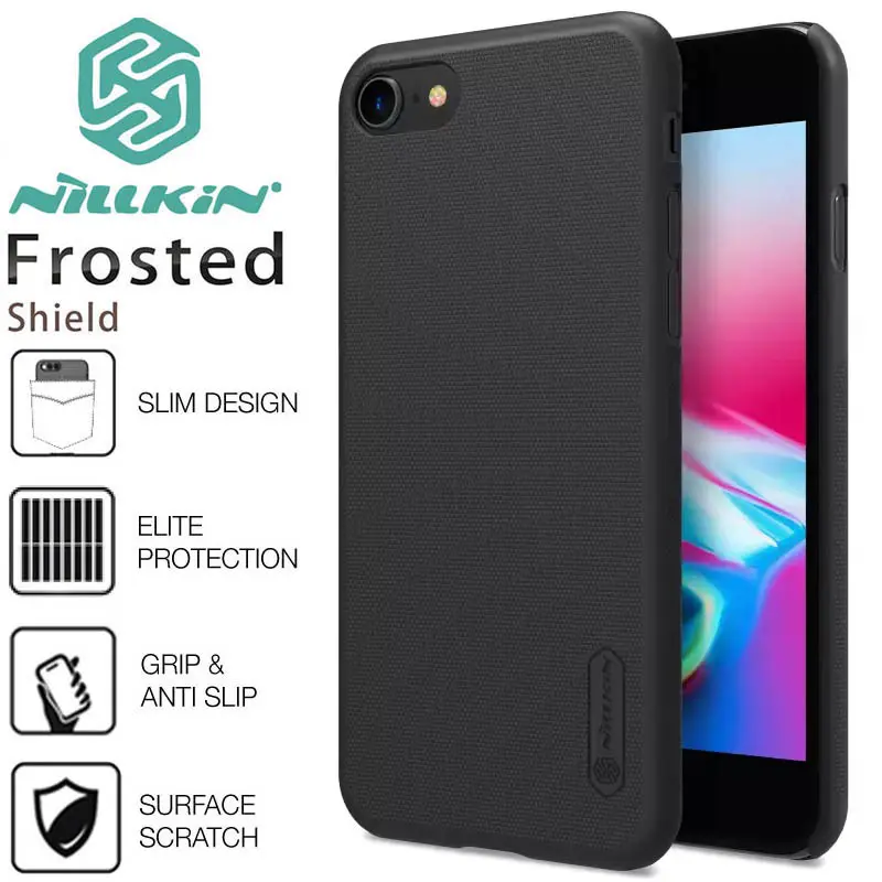 Nillkin Hard Case iPhone SE 2020 2022 - 7 - 8 - SE2 SE3 - Frosted Super Shield Thin Slim Casing Black Original Cover Polycarbonate PC 0