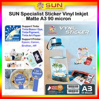 Gambar Kertas Stiker SUN Specialist Sticker Vinyl Inkjet Matte A3 - Vinyl Matte A3, Surabaya dari Sun Indonesia Kota Surabaya 1 Tokopedia