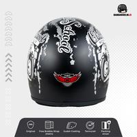 Gambar Helm HBC Cakil Motif Old School Matt Black dari BANDARHELM Kota Bandung 4 Tokopedia