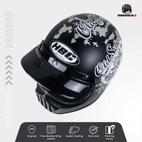 Gambar Helm HBC Cakil Motif Old School Matt Black dari BANDARHELM Kota Bandung 5 Tokopedia